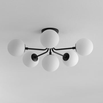 Olivier Parisian 24" Globe Modern Industrial Iron Bistro LED Semi Flush Mount